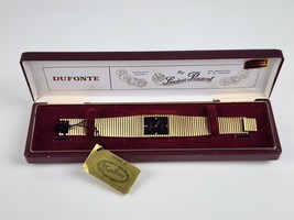 Dufonte Lucien Piccard Gold Tone Watch w/ Diamond Indicators Mens Size Tank - £78.94 GBP