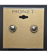 NEW Monet 1/2&quot; Round Gold Tone Earrings - £10.86 GBP