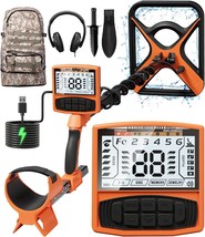 Metal Detector For Adults Rechargeable, 11&quot; Professional Higher, Orange - $129.97