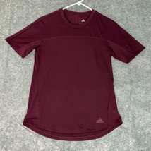 Adidas Womens Shirt Small Maroon Short Sleeve Casual Top Sports Logo Gym... - £19.25 GBP