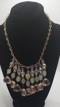 JEWELRY Vintage Multicolor Pastel Iridescent Crystal Necklace 16&quot; Multi Dangels - £10.41 GBP