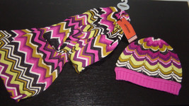 MISSONI for Target Infinity Scarf &amp; Scull Cap Wool Passione Purple Chevron - $32.64