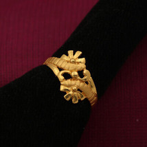 22 k Print True Gold Fingernail Rings Size 5 Half Daughter Antique Look Jewelry - £258.26 GBP