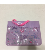 Small vintage child&#39;s clear front plastic purse bag fish graphics made i... - $19.75