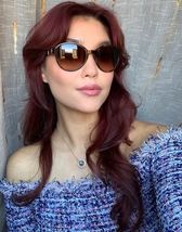 Vintage Giorgio Armani 54-20-140 Havana Round Oversized Women's Sunglass... - $118.99