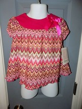 Bonnie Jean Baby Chevron Short Sleeve Dress Size 6/9 Months Girl's NEW - £14.35 GBP