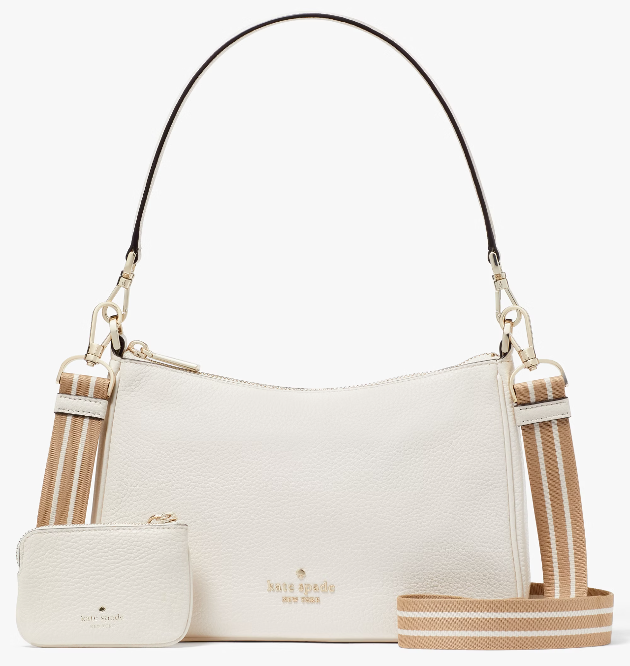 NWB Kate Spade Rosie Shoulder Parchment White Leather Purse KF086 Ivory Gift Bag
