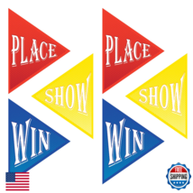 Beistle Win Place Show Cutouts 6 Piece 17.5 Red/Yellow/Blue/White - $34.03