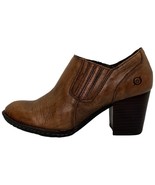 Born Breckin Ankle Pump Leather Block Heel Opanka Marrone Brown 9 - $74.45 CAD