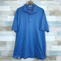 Peter Millar Soft Touch Polo Shirt Blue Casual Golf Mercerized Cotton Me... - $29.68
