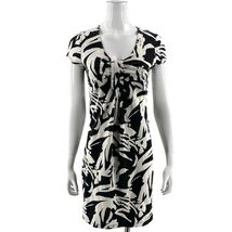 Ann Taylor Womens Dress Size Small Petite Black White Printed Knit Stretch - $24.75