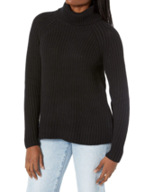 Goodthreads Women&#39;s Cotton Shaker Stitch Turtleneck Sweater Size XL Black - £22.66 GBP