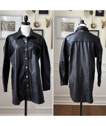 Maniere De Voir Faux Leather Snap Front Oversized Shirt 8 L - €61,79 EUR