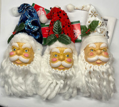Santa Head Christmas Ornament with Rosy Cheeks Your Color Choice of One ornament - £5.62 GBP