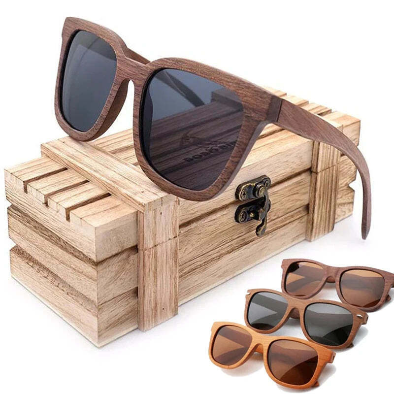 Stylish Unisex Retro Bamboo Sunglasses with UV Protection - $27.00