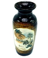 Vintage Asian Hand Painted &amp; Signed Textured &quot;Pineapple&quot; Vase 8&quot; Tall - $582.37 MXN