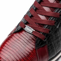 Portici Genuine Crocodile and Lizard Fashion Sneaker Wine / Black image 3
