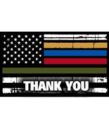Thin Blue Line Red Line Military Dispatcher MAGNET Tattered Flag MAGNET - €5,07 EUR+