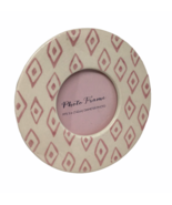 Photo Picture Frame Pink Diamonds Round Baby Girl Table 6&quot; Nursery Fits ... - €12,62 EUR