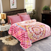 Pink Season Velvet Blanket Cozy Warm King Size Blanket - £68.79 GBP