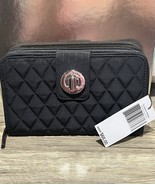 NWT VERA BRADLEY, Turnlock Quilted Wallet Classic Black, Zip Around - $47.96 CAD