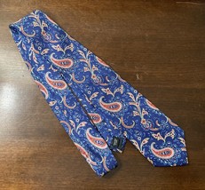 Jos A Bank Paisley Silk Tie Blue Pink Yellow - $163.71 MXN