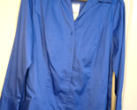 Lane Bryant Blue Button Down Blouse Size 14 Long Sleeves New with Tag - $19.79