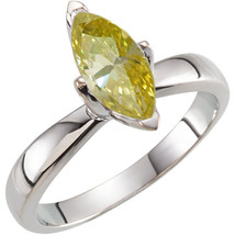 Marquise Diamond Ring 14k White (2 Ct Yellow(Irradiated) SI1(Enhanced)) IGL - £2,650.89 GBP