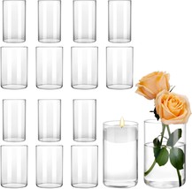 Cucumi 16 Pcs. Glass Cylinder Vases 6 Inch Tall Clear Vases For Wedding - £44.73 GBP