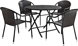 Crosley Furniture KO70012BR Palm Harbor 5-Piece Outdoor Wicker Cafe Dini... - $739.99