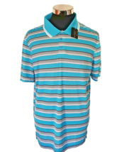 New with Tags XPRO Shirt Men&#39;s Size Large Aqua Black Gray Stripes Short ... - £14.52 GBP