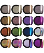 16-Color Nail Art Glitter Powder Set Metallic Pearl,Holographic Effect f... - $19.99