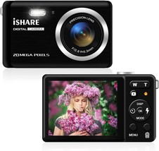 Digital Camera 1080P Fhd 20Mp Small Camera For Kids, With, Beginners (Black). - £69.52 GBP