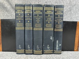 &quot;George Washington: A Biography&quot; Vols 1-5, Douglas Freeman (1948-52, HC) - $93.14