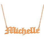 14K. SOLID GOLD NECKLACE PERSONALIZED NAME OLD ENGLISH FONT - $742.49