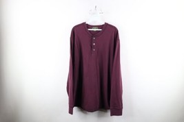 Vintage 90s Eddie Bauer Mens 2XL Faded Blank Long Sleeve Henley T-Shirt Purple - $44.50