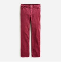 New J Crew Women Bright Burgundy High Rise Slim Demi Boot Corduroy Pants Sz 27 - £47.06 GBP