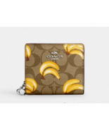 New Coach CR942 Snap Wallet in Signature Canvas Banana Print Khaki / Dar... - $75.11