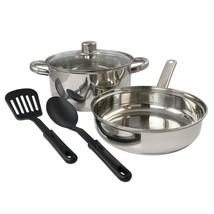 Gibson Home 5 Piece Mirror Polish Stainless Steel Cookware Set - $84.49