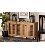Curlew Oak Brown 3-Door Shoe Cabinet - $3,147.68 MXN