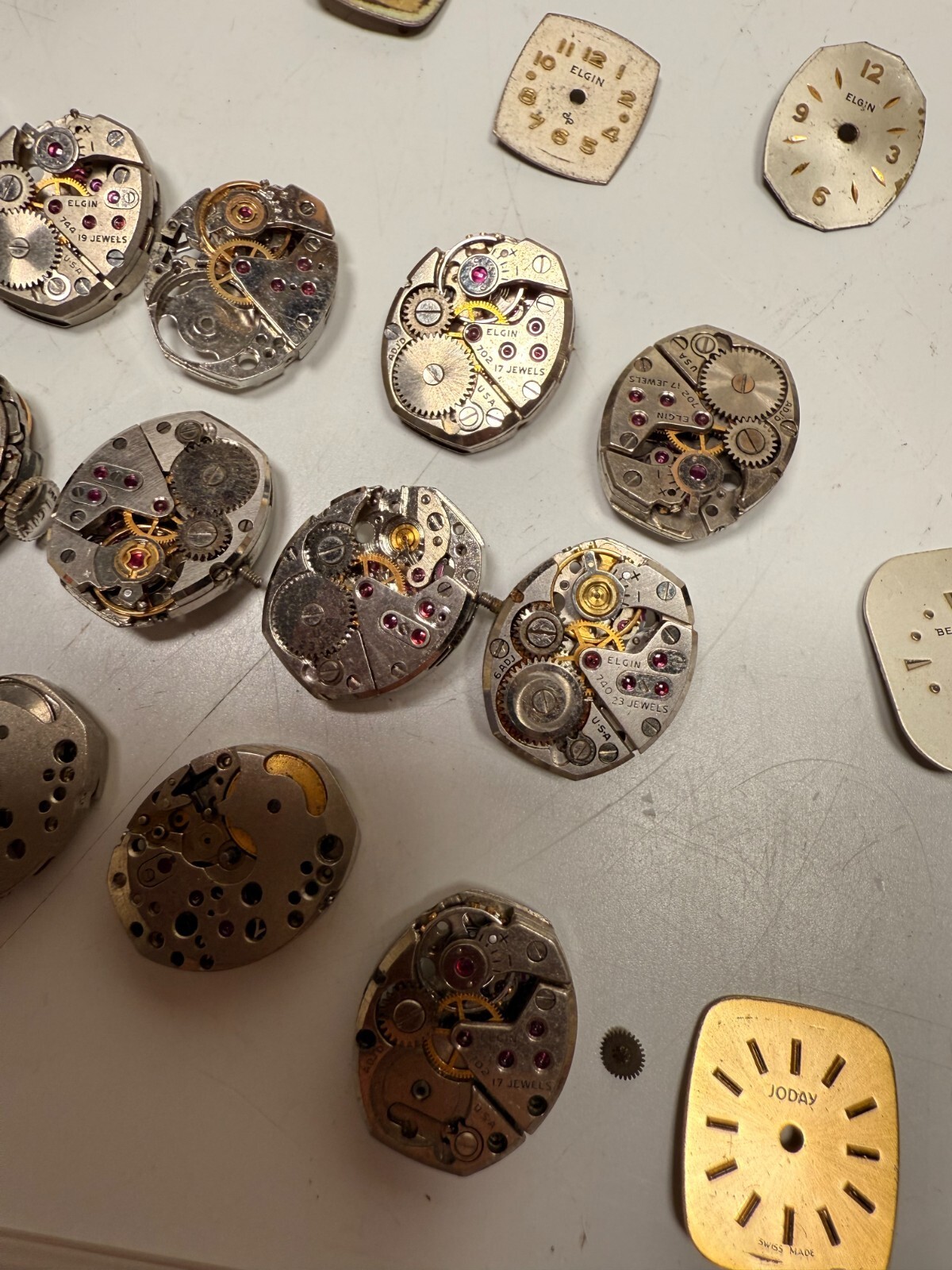 Vintage 1960's 50's Elgin Bulova Ladies Watch Movement PARTS LOT Dial 702 744 Item image 6