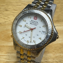 Wenger Swiss Military Quartz Watch 79082 Men 100m Silver Fixed Bezel New... - $56.99