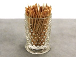 Clear Glass Toothpick Holder, Hobnail Surface, Footed Base, Match Cup, #... - £7.38 GBP