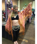 Deluxe ArtDeco Stevie Nick&#39;s Style Vintage Velvet Peach Coral Gypsy Dust... - $320.70 CAD