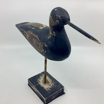 Black Bird on Stand - Distressed Look - Perfect for Home Decor or Beach House - $6.71