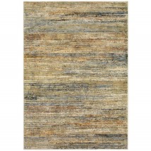 HomeRoots Home Decor 383703 5 x 8 ft. Abstract Area Rug, Gold &amp; Green - £313.87 GBP