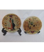 PENNSBURY POTTERY SET OF 2 6" AMISH FOLK ART TRIVET WALL ART RG113 - $24.95