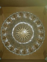 lead glass serving plate vintage glass - $560.63 MXN