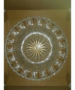 lead glass serving plate vintage glass - $560.63 MXN