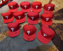 Lot Of 11 New Signed Autographed MLB Baseball Hats  Philadelphia Phillies red - £239.81 GBP